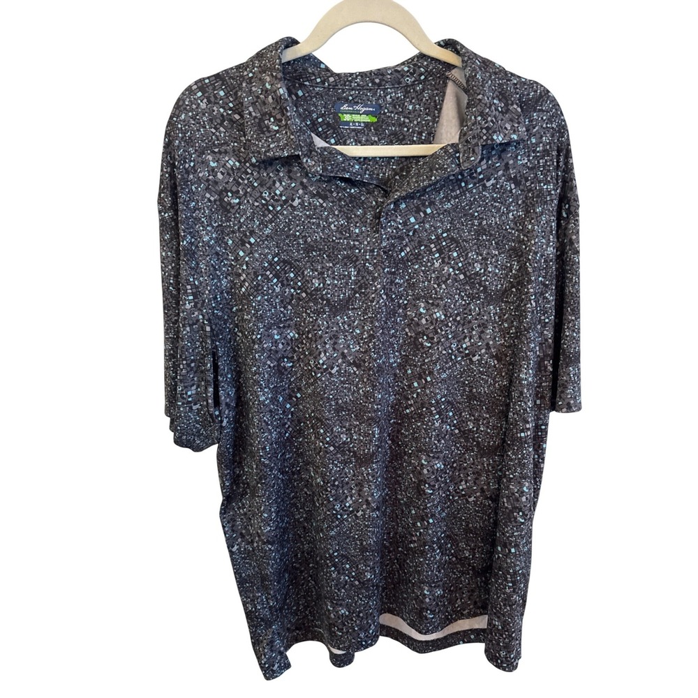 Ben Hogan Performance Polo Shirt Mens XL TG EG‎ Geometric Print Short Sleeve